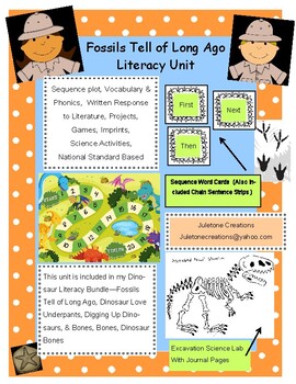 Preview of Distance Learning Fossils Tell of Long Ago Literacy Unit