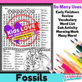 Fossils Word Search Activity : Early Finishers : Morning W
