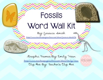 Preview of Fossils Word Wall Kit