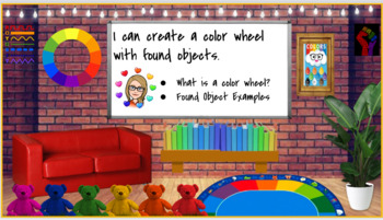 Preview of Found Object Color Wheel Virtual Learning Lesson Plan