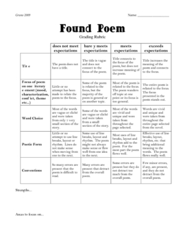 poem assignment topics