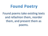 Poetry Extension Lesson, Found Poetry, Unique Poetry Proje