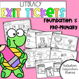 Foundation & Pre-Primary Literacy Exit Tickets | Australia