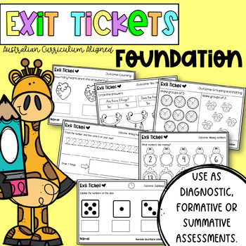 Preview of Foundation & Pre-Primary Maths Exit Tickets | Australian Curriculum | Assessment