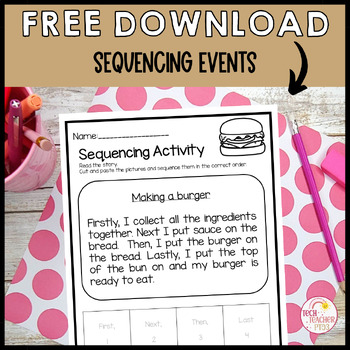 Preview of Sequencing Activity Cut and Paste Worksheet FREE DOWNLOAD