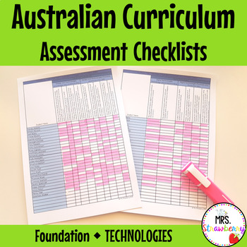 Preview of Foundation TECHNOLOGIES Australian Curriculum Assessment Checklists