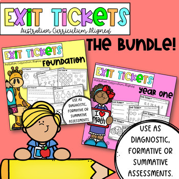 Preview of Foundation & Year One Math Exit Tickets  | Australian Curriculum Aligned |