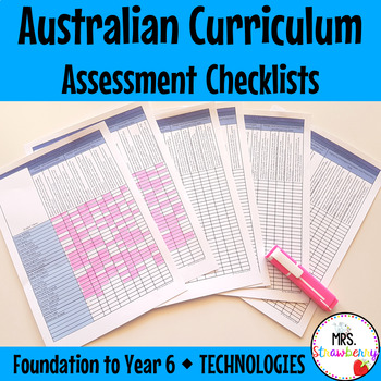 Preview of F to Year 6 TECHNOLOGIES Australian Curriculum Assessment Checklists BUNDLE