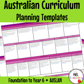 Preview of Foundation to Year 6 AUSLAN Australian Curriculum Planning Templates