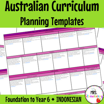 Preview of Foundation to Year 6 INDONESIAN Australian Curriculum Planning Templates