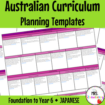 Preview of Foundation to Year 6 JAPANESE Australian Curriculum Planning Templates