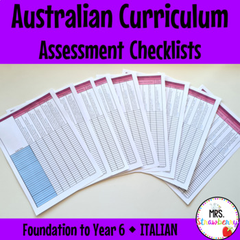 Preview of Foundation to Year 6 ITALIAN Australian Curriculum Assessment Checklists