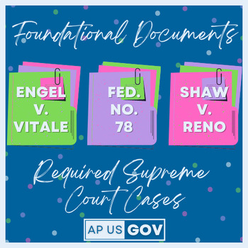 Foundational Documents / Required Supreme Court Cases REVIEW AP Gov Pol
