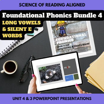 Preview of Long Vowels Silent E 1st Grade Phonics Curriculum Bundle 4 | Science of Reading