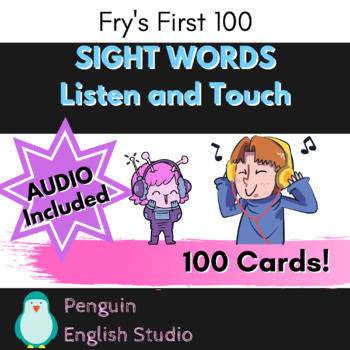 Preview of Foundational Reading Sight Words /Frys First 100 - Listen and Touch - BOOM CARDS