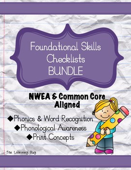 Preview of Foundational Skills Checklist BUNDLE! ~NWEA & CCSS ALIGNED~