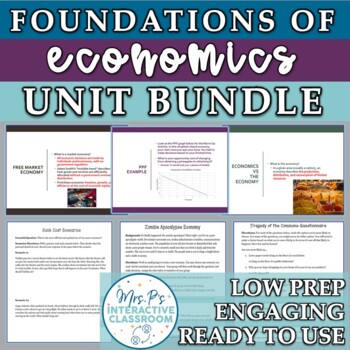 Preview of Foundations & Fundamentals of Economics Unit Bundle w/Exam (Distance Learning!)