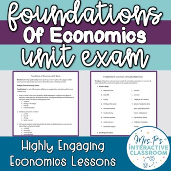 Preview of Foundations & Fundamentals of Economics Unit Exam (Distance Learning!)