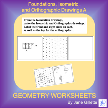 Preview of Foundations, Isometric, and Orthographic Drawings A