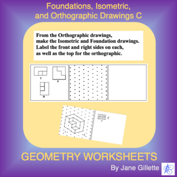 Preview of Foundations, Isometric, and Orthographic Drawings C