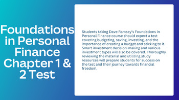 Preview of Foundations in Personal Finance Test Chapters 1 & 2 (Dave Ramsey)