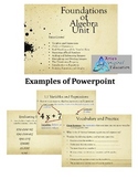 Foundations of Algebra Guided Notes and Powerpoint (prezi)