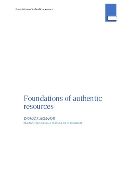 Preview of Foundations of Authentic Resources