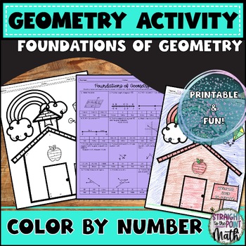 Preview of Foundations of Geometry | Color by Number | Worksheet | Activity