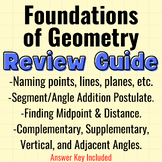 Foundations of Geometry Review Guide/Exam Review/Unit Worksheet