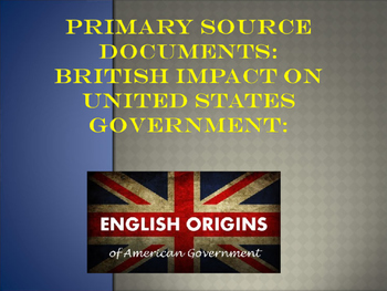 Preview of British Primary Source Documents Impact on US Independence