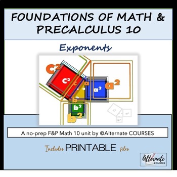 Preview of Foundations of Math and Precalculus 10: Unit 2 - Exponents