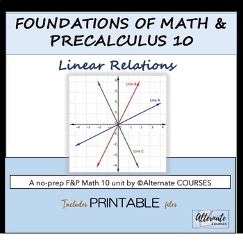 Preview of Foundations of Math and Precalculus 10: Unit 5 - Linear Relations