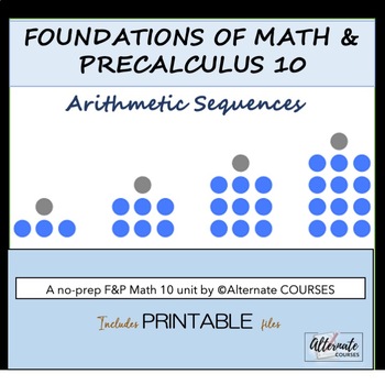 Preview of Foundations of Math and Precalculus 10: Unit 7 - Arithmetic Sequences