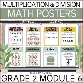 Preview of Foundations of Multiplication & Division BOHO - based on Eureka Grade 2 Module 6