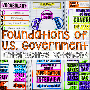 Preview of Foundations of US Government Interactive Notebook Graphic Organizers