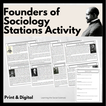 Preview of Founders of Sociology Stations Activity: Print and Digital