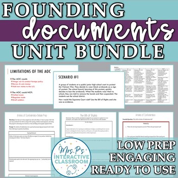 Preview of Founding Documents Introductory Unit Bundle for US History (Distance Learning!)