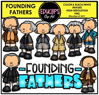 Preview of Founding Fathers Clip Art Bundle {Educlips Clipart}