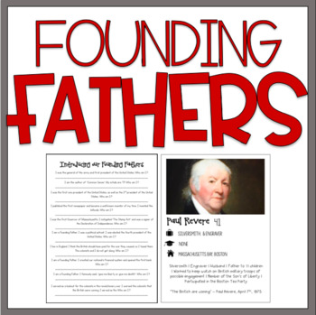 Preview of Founding Fathers | Men of the Revolutionary War | Interactive Lesson