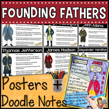 Preview of Founding Fathers Presentation Posters & Doodle Notes