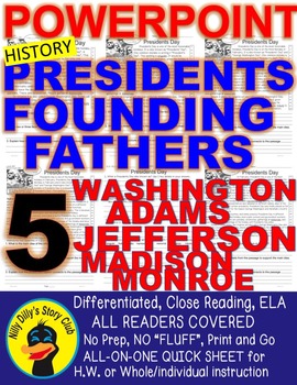 Preview of Founding Fathers Presidents POWERPOINT Washington Adams Jefferson Madison Monroe