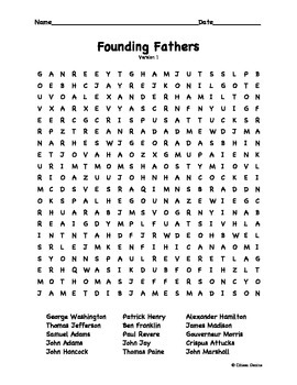 Preview of Founding Fathers Word Search