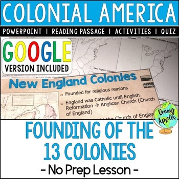 Preview of Founding of the 13 Colonies Lesson- Jamestown- Native Americans Reading Activity