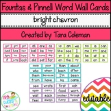Fountas & Pinnell Word Wall Cards Editable (bright chevron)