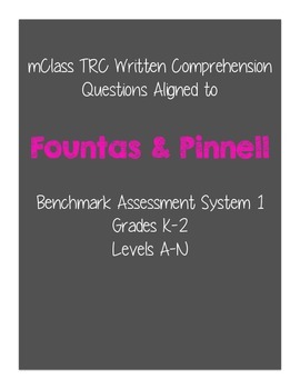 Benchmark Assessment System 1 Grades K-2 Levels A-N Fountas