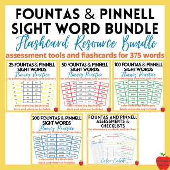 Preview of Fountas and Pinnell ( F&P ) Sight Word Resource Bundle | 375 Words | Class Set