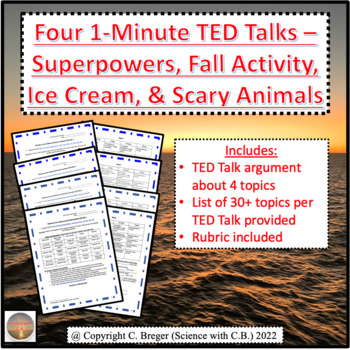 Four 1-Minute TED Talks - Superpowers, Fall Activity, Ice Cream, & Scary  Animals