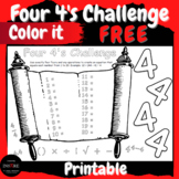 Four 4's Challenge FREE Back to School Activities Math & A