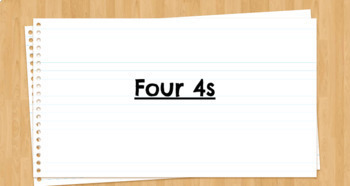 Preview of Four 4s- Online Resource Distance Learning