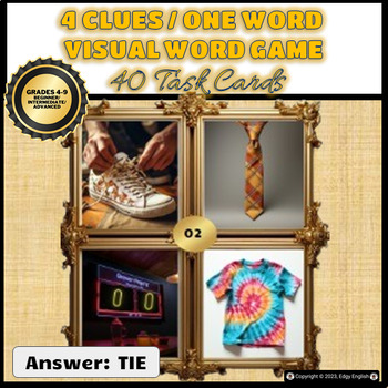 Preview of 4 Pics One Word : Visual Word Game to learn English (ESL Task Cards)